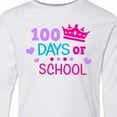 thumbnail image 4 of Inktastic 100 Days of School in Pink and Purple with Crown Long Sleeve Youth T-Shirt, 4 of 5