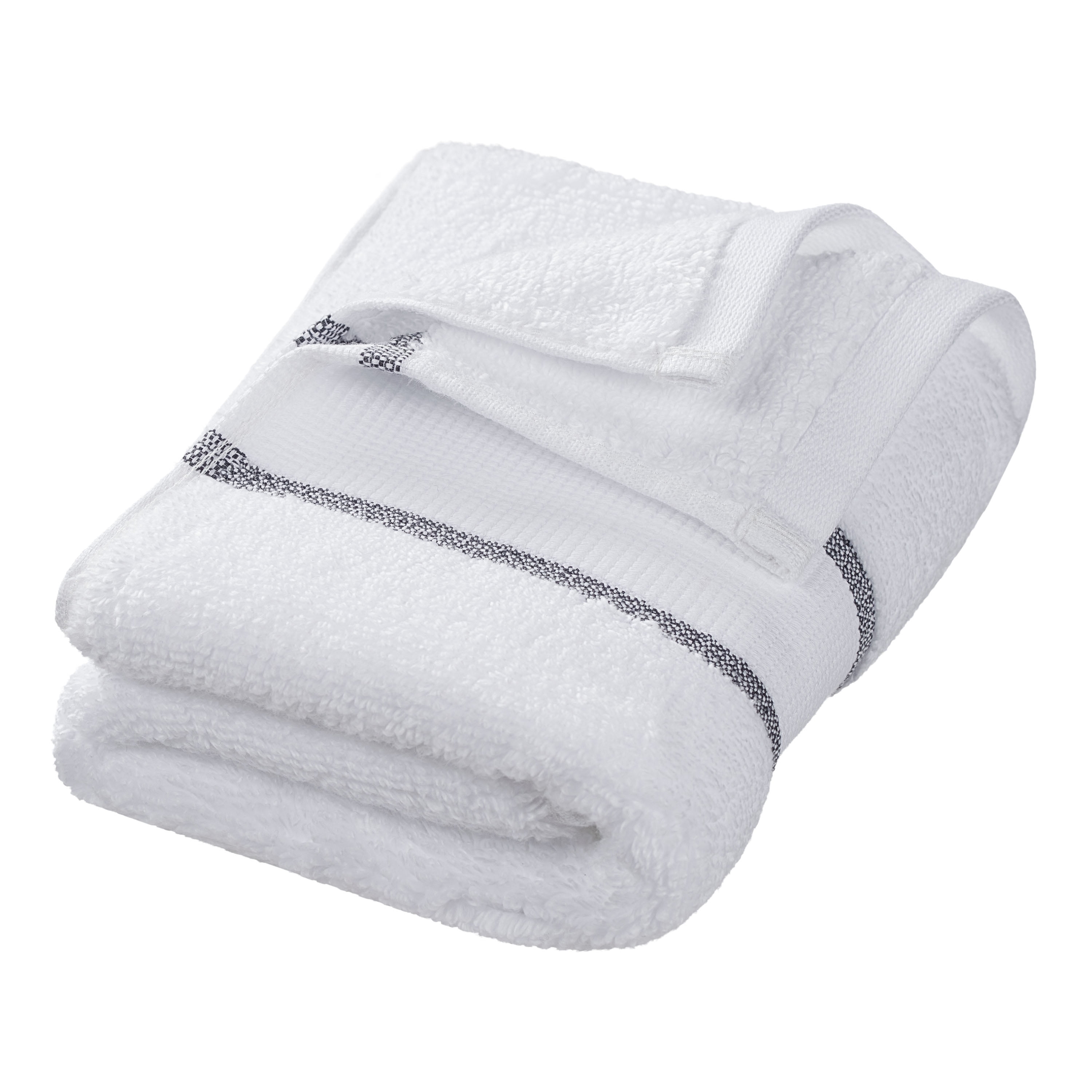 Hotel Style 6-Piece Egyptian Cotton Striped Bath Coordinate Towel Set, Charcoal Sky