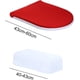 thumbnail image 2 of Juego de 2 tapas de inodoro y fundas de tanque, funda de tela a prueba de polvo para asiento de inodoro, parte inferior elástica, fácil de instalar, decoración de baño (blanco + rojo), 2 of 3