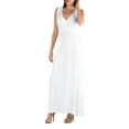 thumbnail image 3 of 24/7 Comfort Apparel Women's V Neck Sleeveless Maxi Dress with Belt, 3 of 4