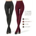 thumbnail image 6 of G&Y 2 Pairs Semi Opaque Tights for Women - 70D Microfiber Control Top Pantyhose, 1Black1Burgundy, M, 6 of 8