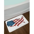 thumbnail image 2 of American Bath Mat, Patriotic Image with Waving United States Flag Stars and Stripes, Plush Bathroom Decor Mat with Non Slip Backing, 29.5" X 17.5", Navy Blue Vermilion, by Ambesonne, 2 of 2