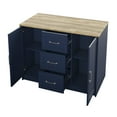 thumbnail image 5 of Twin Star Home 46" Traditional Kitchen Island with Butcher Block Top, Insignia Blue, 5 of 8