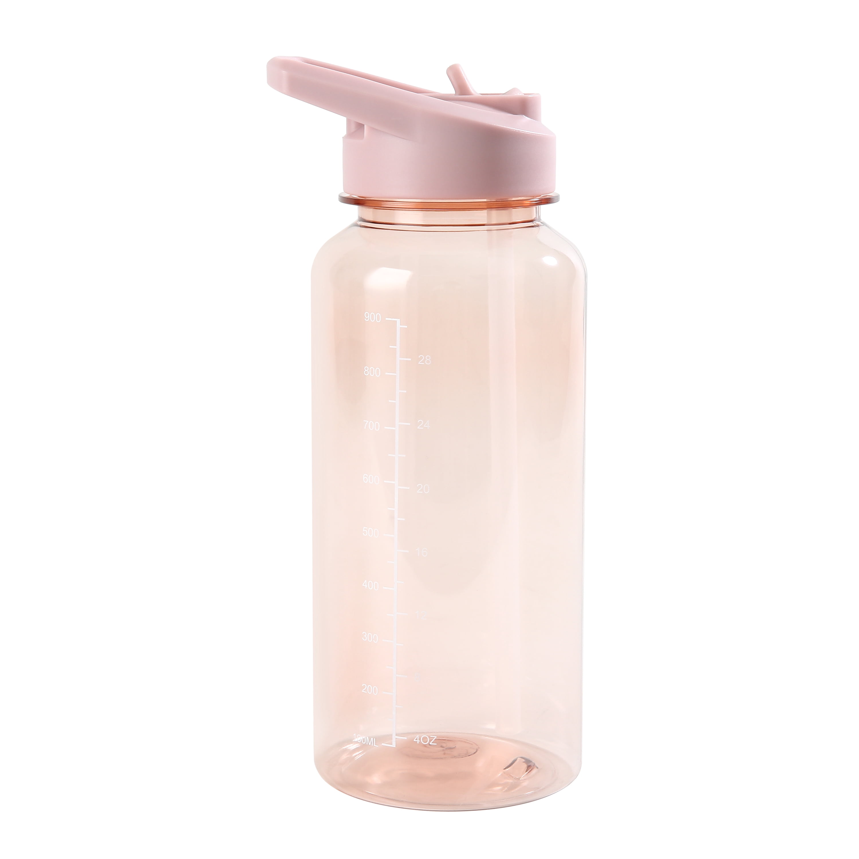 Mainstays 34oz Pink Plastic Wide Mouth Sports Water Bottle with Twist Top Lid