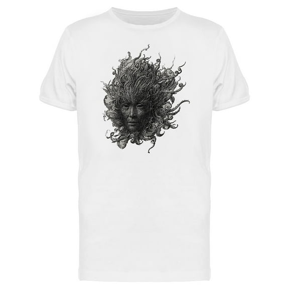 Black Sketch Of A Gorgon Head Tee Men's -Image by Shutterstock
