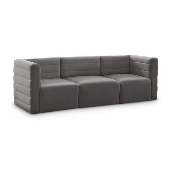 Meridian Furniture Quincy Grey Velvet Modular Sofa