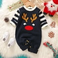 Baby Boys Girls Christmas Knit Romper Sweater Deer Long Sleeve Striped