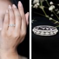 thumbnail image 3 of Rosec Jewels Lab Created Diamond Wedding Band for Women - 3 Row Diamond Band - EF-VS Quality, 925 Sterling Silver, US 4.00, 3 of 9