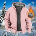thumbnail image 2 of Tuphregyow Stay Cozy with our Heavyweight Fleece Hoodie for Men - Full Zipper and Thick Lining for Added Insulation Solid Color Pink M, 2 of 5