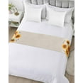thumbnail image 5 of Xipuska Sunflower Bed Runners for Queen Size Bed, Decorative Bed Throws for Foot of Bed, White Bottle Yellow Floral Farm Summer Bee Bed Runner Sofa Throw Bedding Scarf Protector Slipcover for Bedroom, 5 of 6