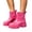 Hot Pink, variant on Womens Rain Boots, Waterproof Platform Rubber Chelsea Rainboots, Comfortable Short Ankle Garden Boots for Outdoor Work