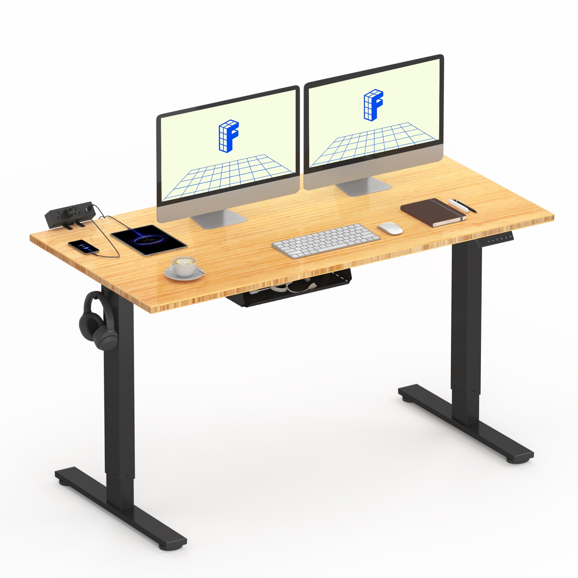 Flexispot 55"x28" Erogonomic Home Office Height Adjustable Standing Desk Bamboo Desktop Computer Desk