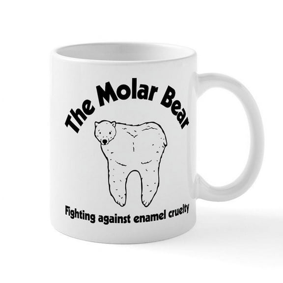CafePress - The Molar Bear - 11 oz Ceramic Mug - Novelty Coffee Tea Cup