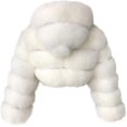 thumbnail image 2 of Faux Fur Coat Women With Hood Cropped Bubble Coats Fleece Short Warm Jackets Plus Size Winter Coats For Women, 2 of 4