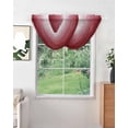 thumbnail image 2 of Red Beige Ombre Sheer Waterfall Valance Curtains for Window, Abstract Modern Art Gradient Rod Pocket Sheer Topper Swag Curtains for Living Room, Kitchen 38.5"W x 47.2"L, 2 Panels, 2 of 7