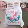 thumbnail image 2 of Heritage Kids Kids and Toddler Ultra-Soft Magical Unicorn and Rainbow Easy-Wash Microfiber Comforter Bed Set, Twin, Light Pink, 2 of 5