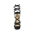 thumbnail image 6 of BLISSFUL STEP Women's Lace Up Platform Block High Heel Sandals Black 9.5, 6 of 8