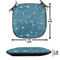 thumbnail image 5 of Nautical Chair Seating Cushion Set of 6, Waves Ships Cartoon Nautical Sailboat Vacations Travel Pattern, Seat Pads for Office with Anti-slip Backing, 16"x16", Petrol Blue Jade Green, by Ambesonne, 5 of 7