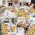 thumbnail image 5 of Area Rug for Living Room, Sunflowers Trucks Non-Slip Indoor Large Carpet for Bedroom/Dining Room, Spring Farmhouse Eucalyptus Gray Wooden Washable Low-Profile Rectangle Floor Runner Rugs - 6 x 9 Ft, 5 of 8