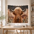 thumbnail image 5 of Highland Cow in Desert Moonlight with Stars, Mystical Fantasy for Animal Lovers, Wildlife Wall Decor Housewarming Gift Tapestry Wall Hanging for Living Room and Bedroom, 5 of 7