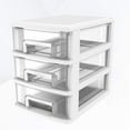 thumbnail image 7 of Dingrich 3 Layer Drawers Organizer Clear Cosmetics Storage Organizer Desktop Drawer Containers Unit for Home Office Craft Storage Cabinet, White, 7 of 7