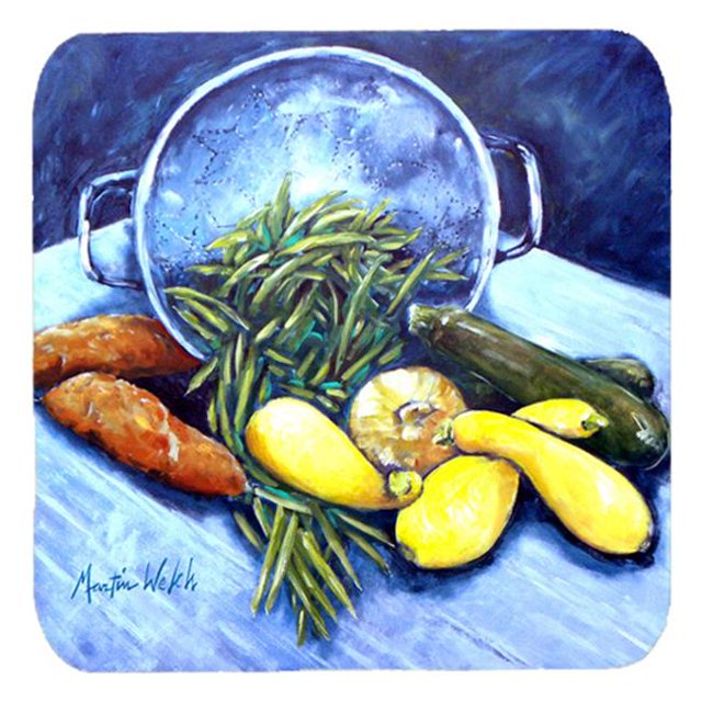 Carolines Treasures MW1075FC Vegetables Veg For All Foam Coasters- Set Of 4