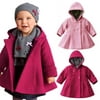 BOBORA Toddler Baby Girls Kids Winter Hooded Coat Button Outerwear Jacket Clothes