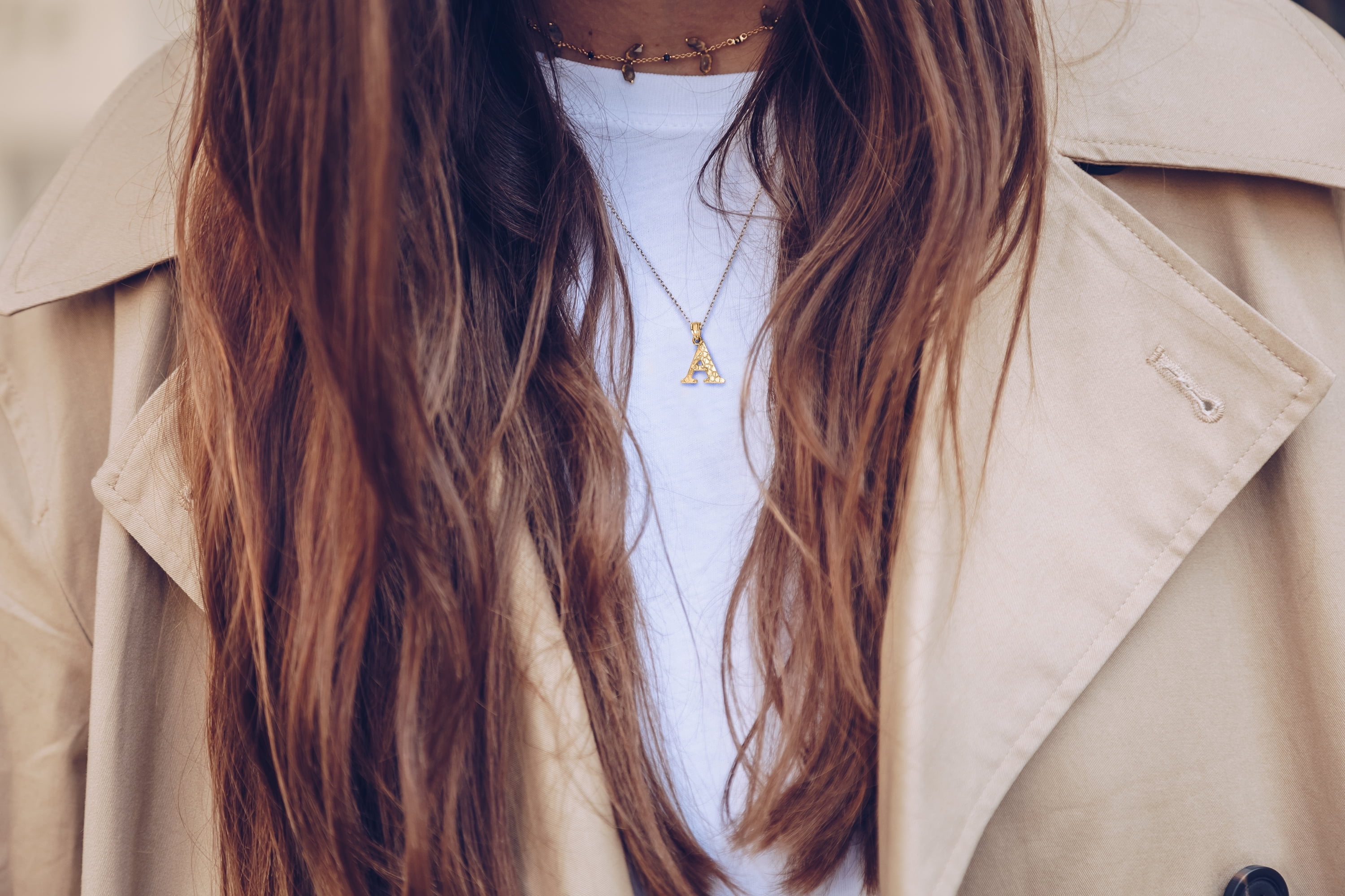 Golden Fire Solid 14k Gold Initial Pendant - Personalized Jewelry Gifts for Jewelry