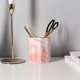thumbnail image 3 of Ceramic Desk Pen Holder Stand Marble Pattern Pencil Cup Pot Desk Organizer (Pink), 3 of 4