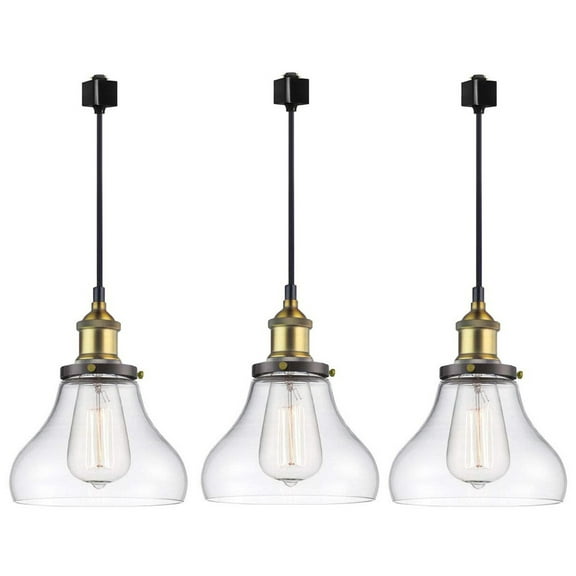 Kiven Halo Track Lighting,H-type Pendant Light,Handmade Traditional Glass Shade ,3-Light