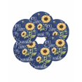 thumbnail image 7 of 13 Inch Round Placemats Set of 6, You Are My Sunshine Non Slip Heat Insulation PP Table Mats, Yellow Sunflowers Cute Bees Heart Blue Washable Place Mats for Kitchen Dining Party Table Decor, 7 of 7