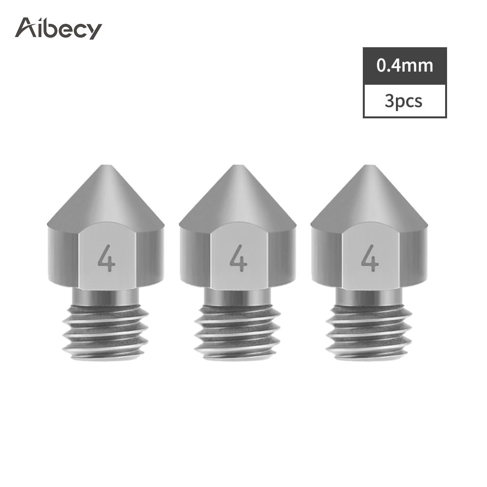 Silver Nozzle M6 Thread For 1.75mm 3D Printer MK8 Stainless Steel Supplies Set 