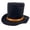Orange, variant on Yongwang Black Top Hat for Mens Tuxedo Hat with Trim Party Holiday Costume Dress Up Hat