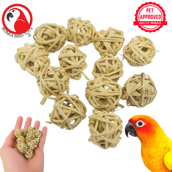 Bonka Bird Toys 3343 Pk12 Natural Tiny Vine Balls Foot Talon Craft Part Parrot