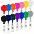 thumbnail image 2 of HLONK [Durable ID Card Lanyards] 10pcs Multi-Color Durable Retractable ID Card Lanyards with Quick Release Clip | Stylish Nurse Badge Reels for Professionals - Mixed Colors, 2 of 5