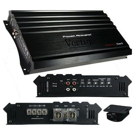 Power Acoustik VA1-8000D Vertigo 8000 Watt Car Audio Monoblock Amplifier
