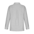 thumbnail image 7 of Cotton Linen Shirts for Womens 2026 Button Down Long Sleeve Blouse Casual Dressy Business Work Tops with Front Pocket, 7 of 7