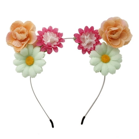 Easter Flower Cat Ear Headband