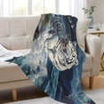 thumbnail image 6 of Fluorescent Cover blanket 70x55 inch frannel blanket Office nap blanket Camping blanket Bedding travel blanket Glow blanket The Sea and The White Tiger, 6 of 8
