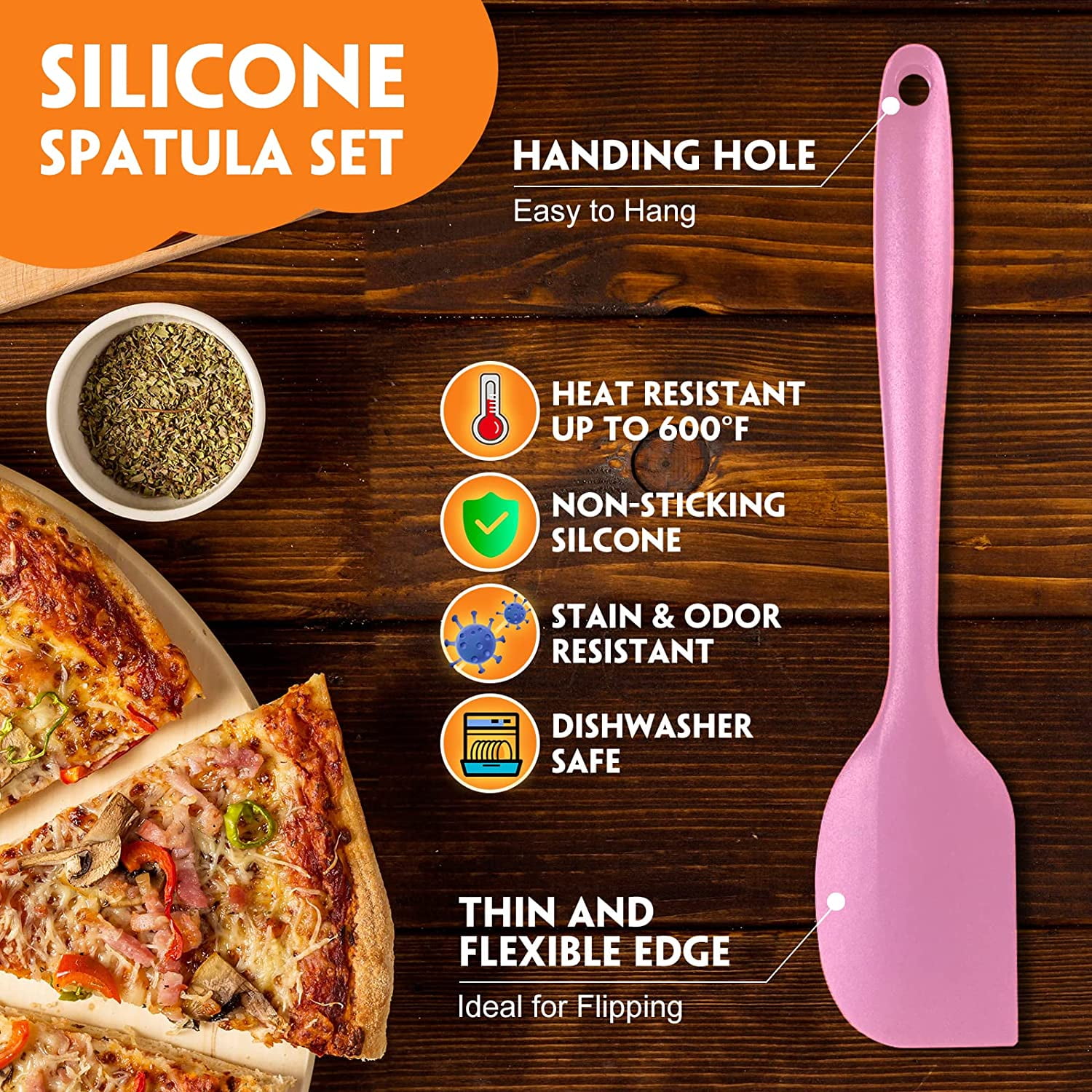 zYoung 4 Pcs Heat Resistant Silicone Spatulas Set,Small