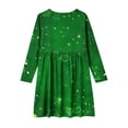 thumbnail image 4 of RXMEKW Robe Extensible à Manches Longues pour Filles pour l'École et les Récitals, Robe Patineuse Évasée avec Encolure Ronde pour le Quotidien et les Fêtes, Tenue de Festival des Fêtes pour Tout-Petits et Enfants, 4 of 6