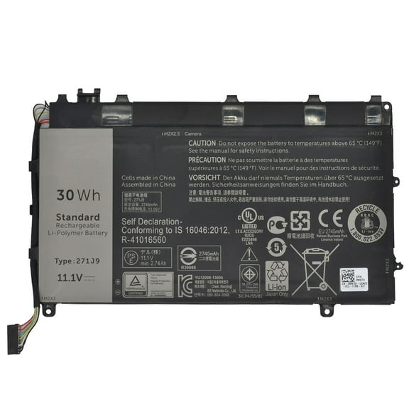 New 271J9 Battery for Dell Latitude 7350 13 7000 Series MN791 0MN791 GWV47 0GWV47 YX81V 3WKT0 Laptop 11.1V 30WH/2500MAH 3-Cell