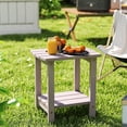 thumbnail image 7 of Ayaya 2-Tier Adirondack Side Table, 17" Solid Wood Square End Table, Outdoor Patio Table for Living Room, Porch, Poolside – Weather Resistant Grey, 7 of 7
