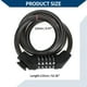 thumbnail image 4 of Candado de bicicleta ajustable Unique Bargains, candado de cadena de bicicleta, candado de cable de bicicleta reiniciable de 5 dígitos, aleación de zinc, ABS, 133 cm, negro, 1 pieza, 4 of 6