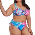 thumbnail image 2 of WILLBEST Trajes de Baño Para Mujer, Conjunto de Bikini de Estilo Sexy de Talla Grande Para Mujer, Traje de Baño Colorido Con Efecto Tie-Dye Ajustable, Traje de Baño de 2 Piezas de Cintura Alta, 2 of 8