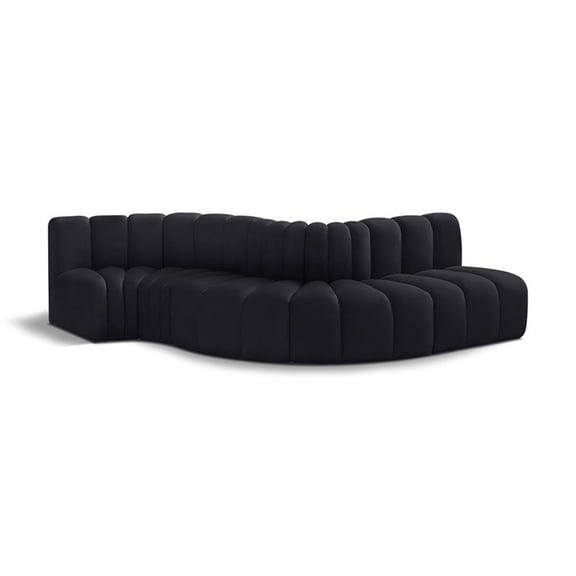 Meridian Furniture Arc Black Velvet Modular Sectional