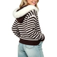 thumbnail image 6 of FSYBOA Girls Knit Sweaters, Comfortable Long Sleeve Hooded Zipper Kids Falll Cardigan Coffee Size 13-14T, 6 of 7