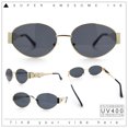 thumbnail image 2 of Womens Classic Retro Dad Fashion Oval Round Metal Rim Sunglasses Gold - Black, 2 of 8