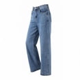 thumbnail image 6 of QIUOMBBP Women's High Waisted Wide Leg Jeans Baggy Loose Trendy Denim Pants Y2k Jean Trousers with Pockets Blue S, 6 of 7
