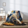 thumbnail image 2 of Sikiie Vintage Starry Sky Labrador Cozy Flannel Fleece Throw Blanket: Lightweight & Thick for All Seasons - Perfect for Women, Men, & Kids"60"x50", 2 of 6